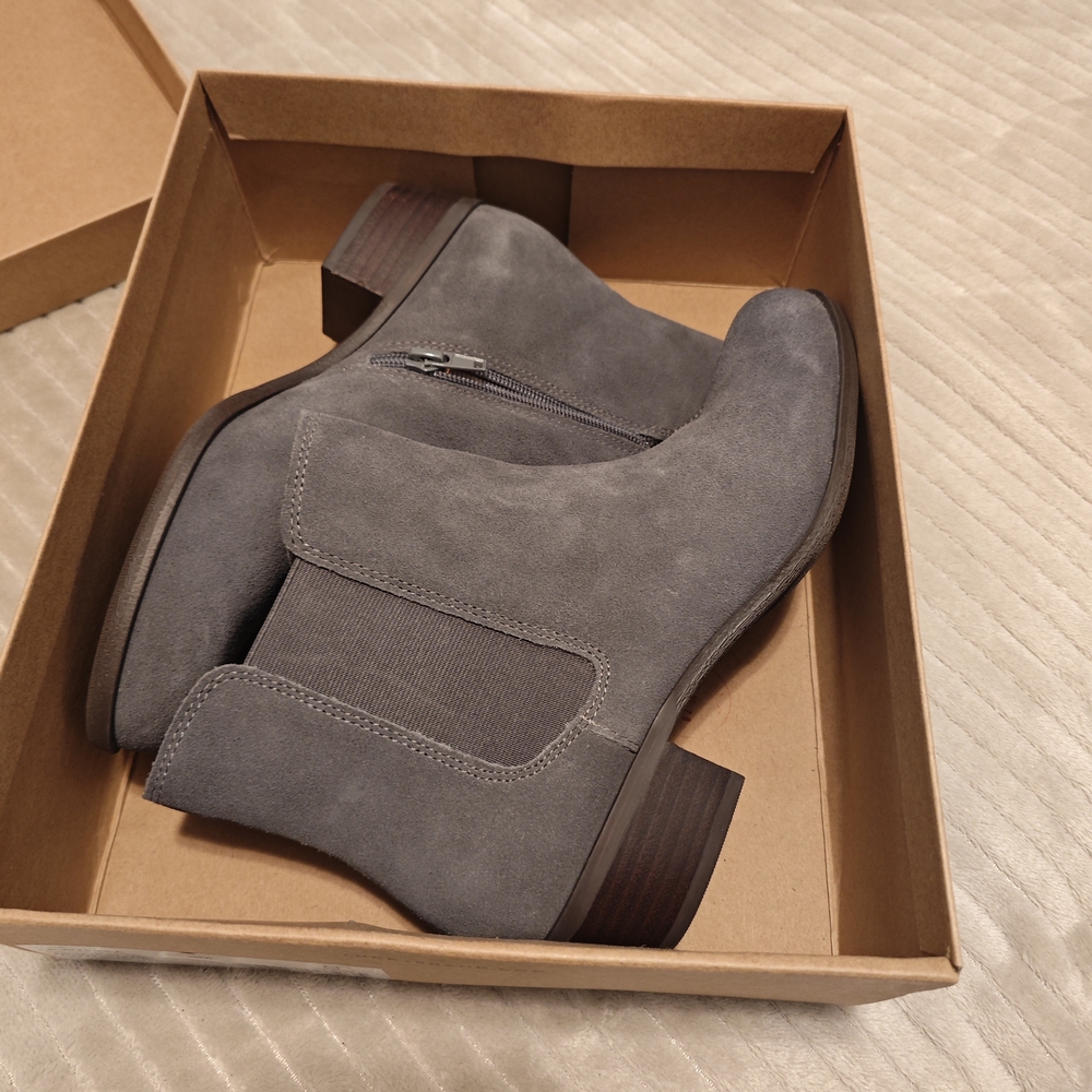 Women Gray Suede Ankle Boots